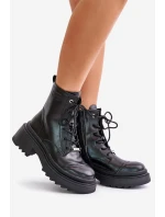 Dámské Zateplené Kožené Boty Černé model 21673867 - Goe Dámské Zateplené Kožené Boty Černé model 21673867 - Goe