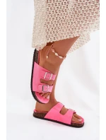 Dámské Pantofle S Přezkami Neonově Růžové Oliena Dámské Pantofle S Přezkami Neonově Růžové Oliena