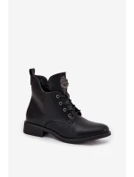 Nízké Dámské Boty Na Plochém Podpatku S Ozdobným Detalem Zateplené Černé model 21706593 - Boto Nízké Dámské Boty Na Plochém Podpatku S Ozdobným Detalem Zateplené Černé model 21706593 - Boto