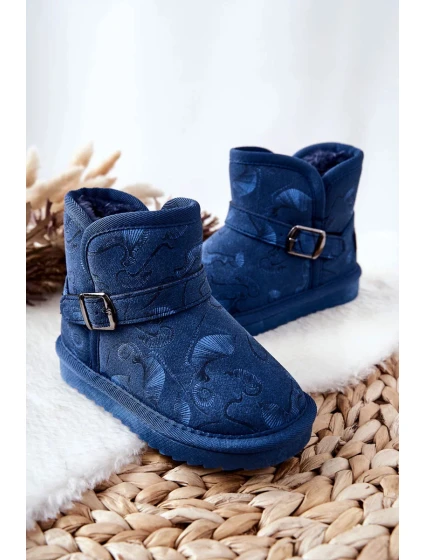 Dětské Kotníkové Boty Sněhule s Kožešinou Tmavě Modrá Kawai Dětské Kotníkové Boty Sněhule s Kožešinou Tmavě Modrá Kawai