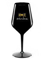 MOJE ODMĚNA - černá nerozbitná sklenice na víno 470 ml