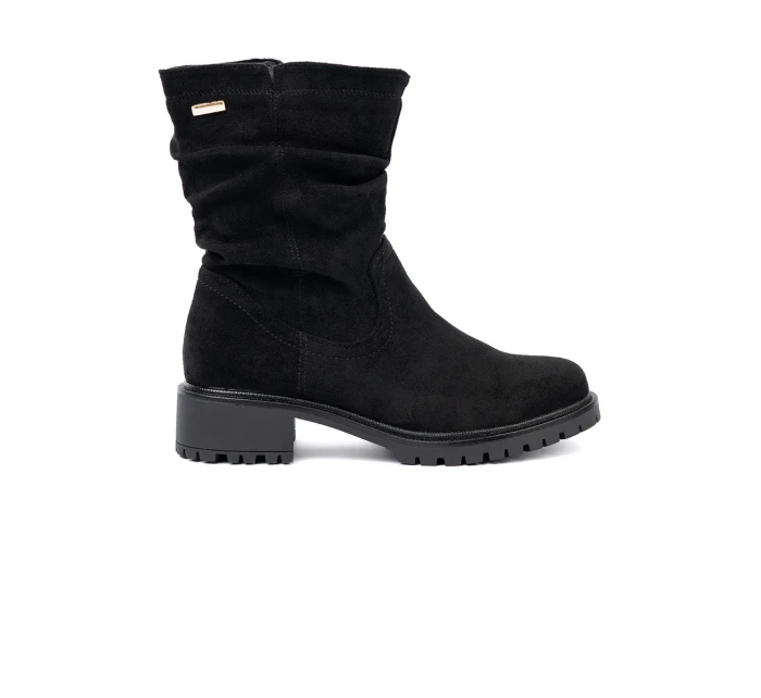 Komfortní  kotníčkové boty dámské černé Obcas