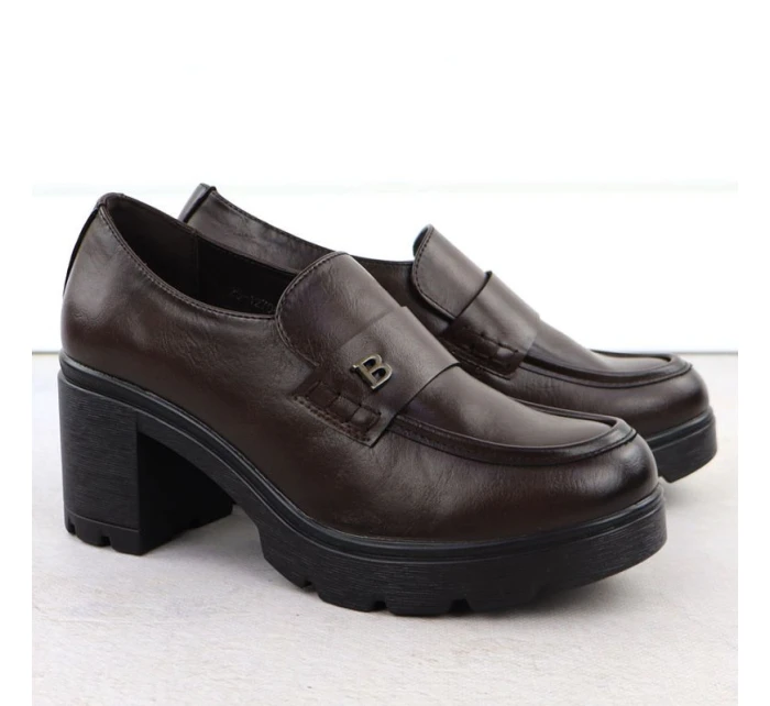 Dámské mokasíny na klínku hnědé Potocki SZ12700