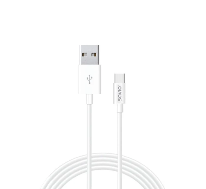 Kabel SAVIO CL-125 (USB typ C - USB 2.0 typ A ; 1m; bílá barva)