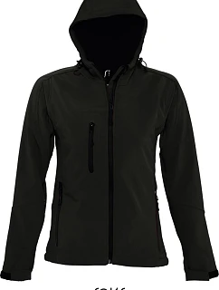 SOL'S Replay Women Dámská 3-vrstvá softshellová bunda s kapucí 25.6802 black