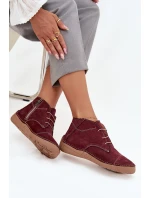 Kožené dámské polobotky s na zip  bordó model 21710461 - Artiker