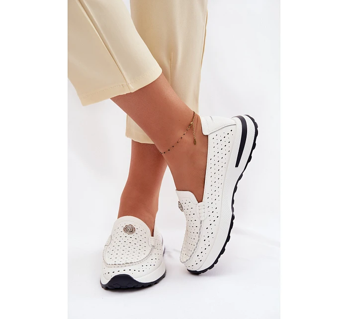 Dámské prodyšné mokasíny z přírodní kůže Kemela