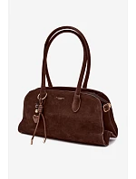 Kabelka s přívěskem a sponami Eko semiš Čokoládová Violette