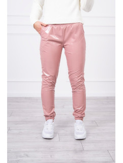Dvouvrstvé kalhoty s tmavě růžovým velurem