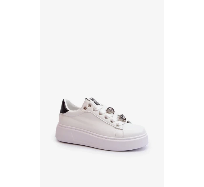 Dámské Tenisky na platformě se srdíčkovými špendlíky, bílá Azamia