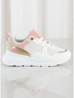 Výborné bílé dámské tenisky bez podpatku Výborné bílé dámské tenisky bez podpatku