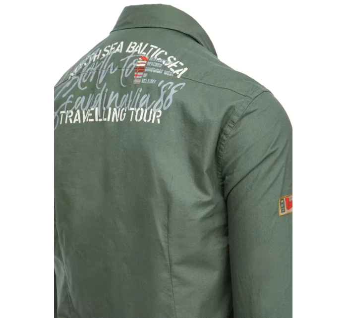 Pánská zelená košile FashionStreet DX2277 Pánská zelená košile FashionStreet DX2277