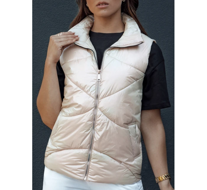 Dámská prošívaná vesta HOLO béžová FashionStreet TY4520