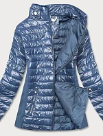 Modrá dámská lesklá bunda (7210-305)