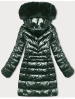 Tmavě zelená dámská vypasovaná zimní bunda model 21246886 - LHD