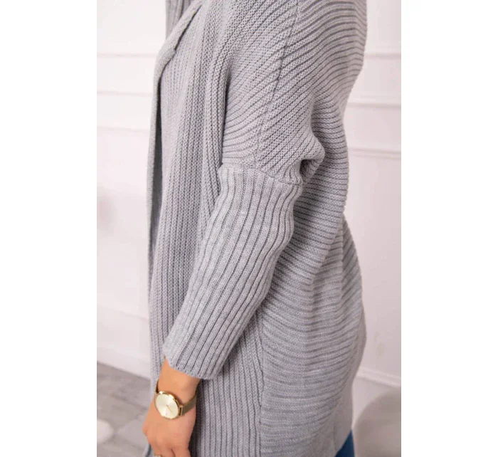 Svetr s netopýřími rukávy světle šedý