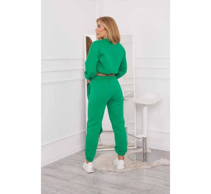 Zateplený set s krátkou mikinou zelený Zateplený set s krátkou mikinou zelený