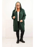 Dámská mikina zateplená Plus Size s kapucí a model 21480763 výstřihem hnědá - K-Fashion