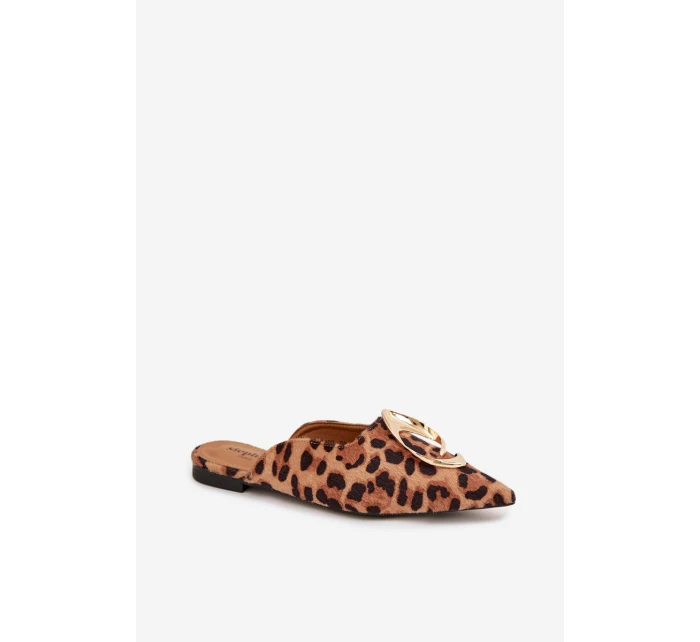 Dámské pantofle s ozdobným zlatým detailem Panterka model 21918964 - Boto