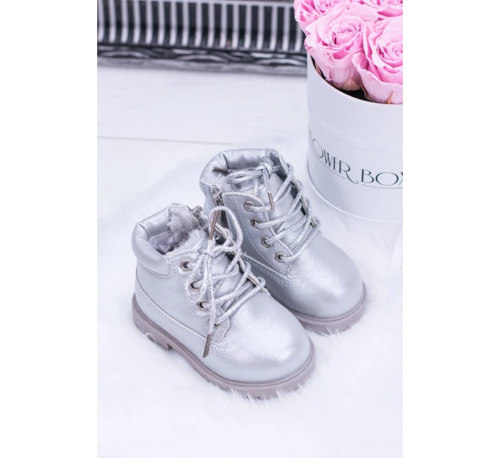 práškové stříbrné teplé Dětské boty traper Dexter práškové stříbrné teplé Dětské boty traper Dexter