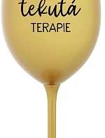 TATÍNKOVA TEKUTÁ TERAPIE - zlatá sklenice na víno 350 ml