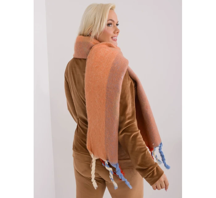 Dámský šál AT SZ model 22007724 Oranžová s modrou mix - FPrice Dámský šál AT SZ model 22007724 Oranžová s modrou mix - FPrice