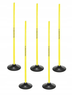 Slalomová překážková dráha 160 cm tyče + základna 1,5 kg žlutá 100865