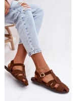 Dámské sandály Ploché Hnědé model 21960883 - Boto Dámské sandály Ploché Hnědé model 21960883 - Boto