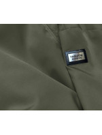 Dámská bunda v khaki barvě s ozdobnou lemovkou (B8139-11)