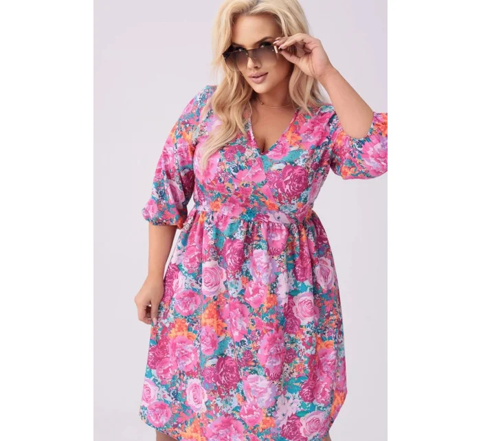 dámské letní květované šaty model 20070170 - Moon dámské letní květované šaty model 20070170 - Moon