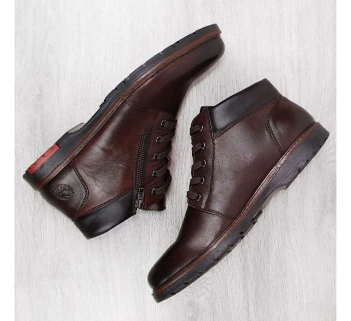 Kožené pohodlné zateplené boty M model 20539794 brown - Rieker