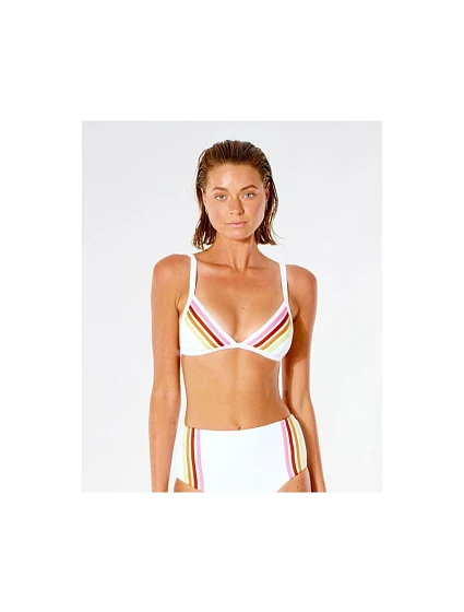 GORA-BIKINI RIP CURL Wave Shapers Stripe Banded Tri - bílý