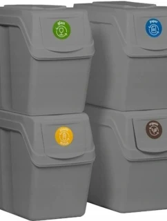 Odpadkový koš 20 l SORTIBOX SET4 PACKY ŠEDÉHO KAMENE dětské