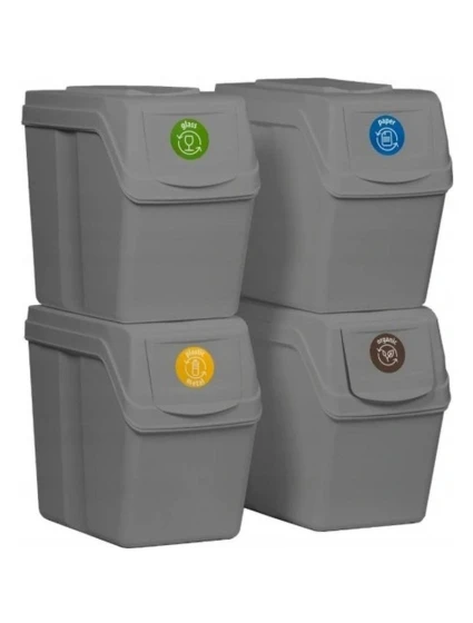 Odpadkový koš 20 l SORTIBOX SET4 PACKY ŠEDÉHO KAMENE dětské