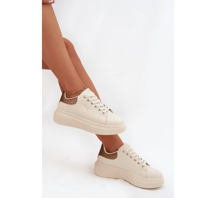 Dámské sneakersy na platformě Big Star SS274246 světle béžové Dámské sneakersy na platformě Big Star SS274246 světle béžové