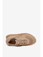 Kožené Sneakersy Pánské Big Star OO174298 Hi-Poly System Béžové Kožené Sneakersy Pánské Big Star OO174298 Hi-Poly System Béžové