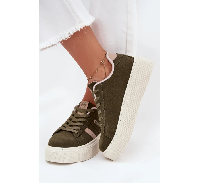 Dámské Tenisky Na Platformě Big Star SS274349 Zelené Dámské Tenisky Na Platformě Big Star SS274349 Zelené
