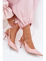 Dámské sandály z umělé kůže na podpatku Růžové model 22102970 - Boto