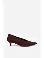 Kožené lodičky s kitten heel v čokoládové barvě Nuretta Kožené lodičky s kitten heel v čokoládové barvě Nuretta