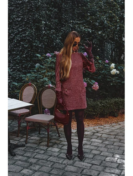 mini šaty bordó model 21295888 - Moe