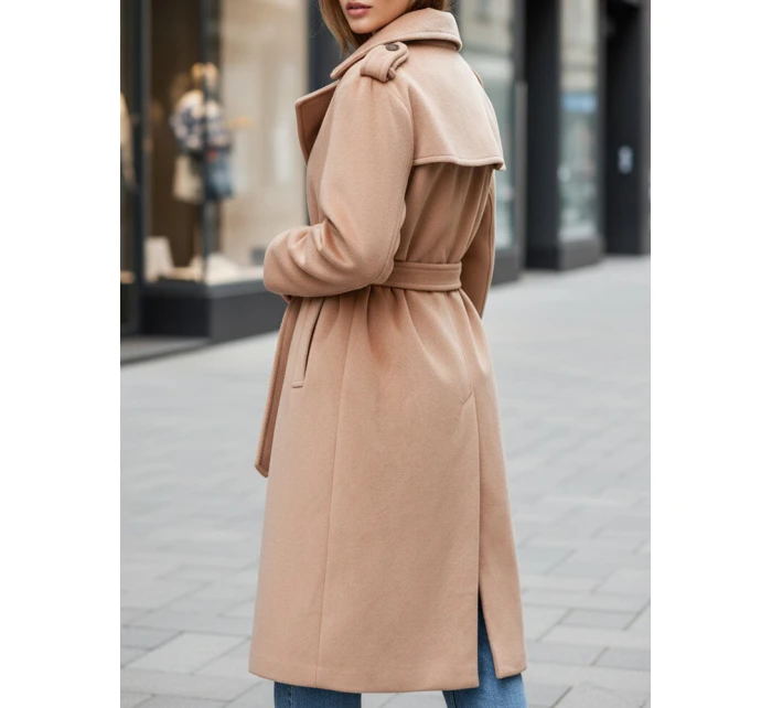 Dámský zimní kabát klasický velbloudí trenčkot FashionStreet NY0763z