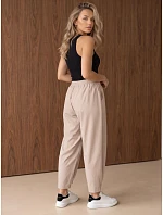Dámské jogger kalhoty s gumou v pase, béžové, FashionStreet UY3154
