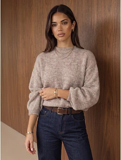 Klasický dámský svetr s kulatým výstřihem Fango FashionStreet MY2598