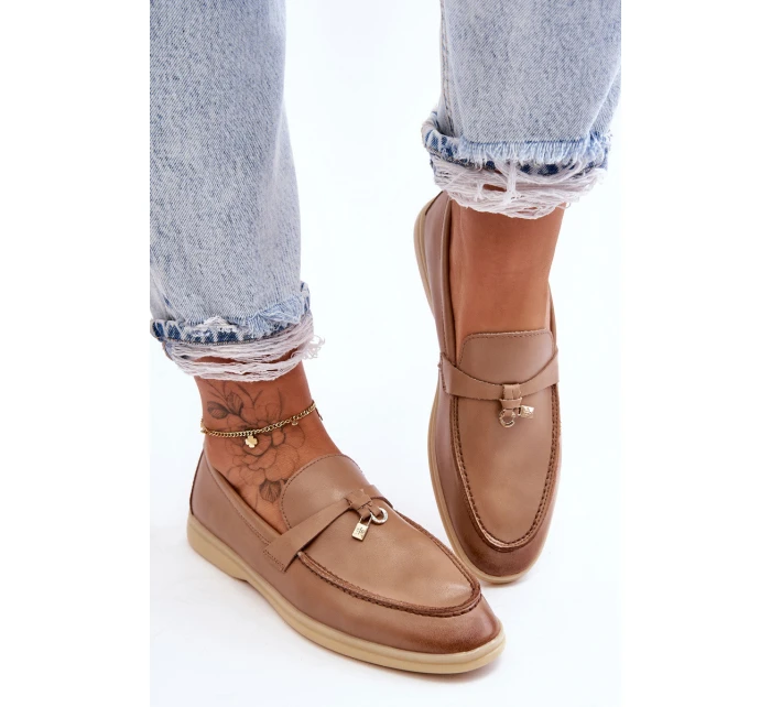 Dámské klasické mokasíny hnědé model 21626974 - Boto