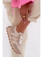 Semišové dámské tenisky na platformě S.Barski LR61-7097 tmavě béžové Semišové dámské tenisky na platformě S.Barski LR61-7097 tmavě béžové