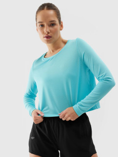 Dámské sportovní rychleschnoucí tričko s dlouhými rukávy loose 4F - modré