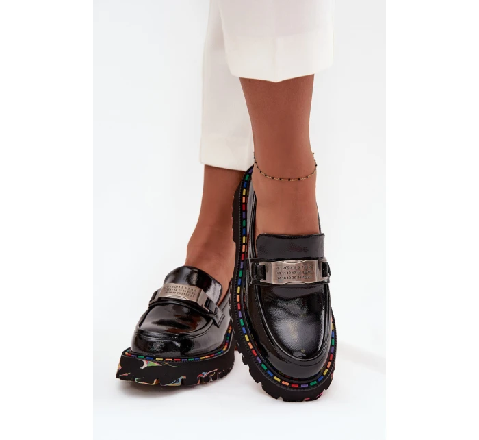 Lakované dámské mokasíny Artiker – černé