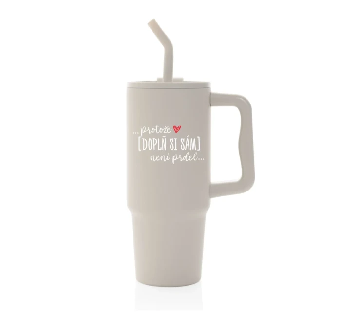 Personalizovaná termoska s barevným víčkem - Protože [doplň si sám] není prdel