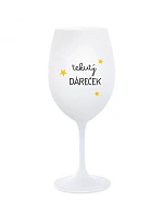 TEKUTÝ DÁREČEK - bílá sklenice na víno 350 ml