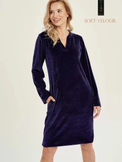 Dámská velurová tunika LAUREN 3028 Tmavě modrá - Taro